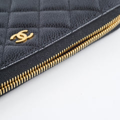 Chanel Zippy Caviar Wallet Black