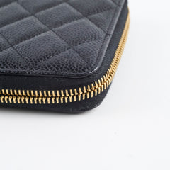 Chanel Zippy Caviar Wallet Black