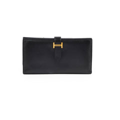 Hermes Bearn Wallet Epsom Black N Square Stamp