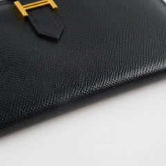 Hermes Bearn Wallet Epsom Black N Square Stamp