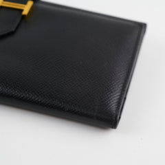 Hermes Bearn Wallet Epsom Black N Square Stamp