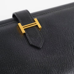 Hermes Bearn Wallet Epsom Black N Square Stamp