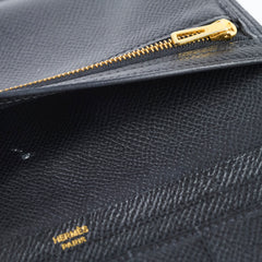 Hermes Bearn Wallet Epsom Black N Square Stamp