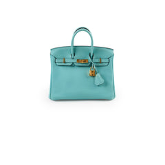 Hermes Birkin 25 GHW Togo Bleu Atoll T Stamp