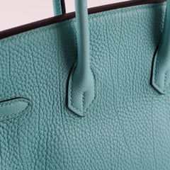Hermes Birkin 25 GHW Togo Bleu Atoll T Stamp