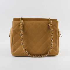 Chanel PTT Petite Timeless Tote Bag Dark Beige Caviar