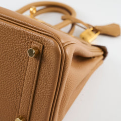 Hermes Birkin 25 GHW Togo Biscuit U Stamp