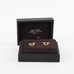 Hermes 18K Rose Gold Finesse Diamond Earrings