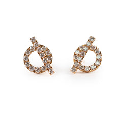 Hermes 18K Rose Gold Finesse Diamond Earrings