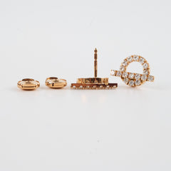 Hermes 18K Rose Gold Finesse Diamond Earrings