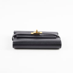 Hermes Kelly Medium Epsom Wallet Noir - D Stamp