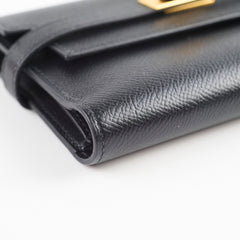 Hermes Kelly Medium Epsom Wallet Noir - D Stamp