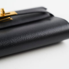 Hermes Kelly Medium Epsom Wallet Noir - D Stamp
