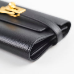 Hermes Kelly Medium Epsom Wallet Noir - D Stamp