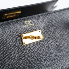 Hermes Kelly Medium Epsom Wallet Noir - D Stamp