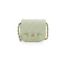 Chanel Caviar Mini Clutch With Chain Mint Green - Series 31