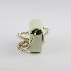 Chanel Caviar Mini Clutch With Chain Mint Green - Series 31
