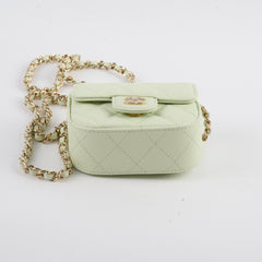 Chanel Caviar Mini Clutch With Chain Mint Green - Series 31