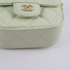 Chanel Caviar Mini Clutch With Chain Mint Green - Series 31