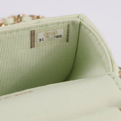 Chanel Caviar Mini Clutch With Chain Mint Green - Series 31