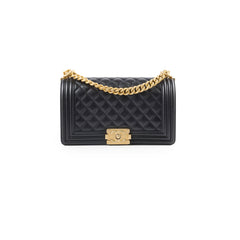 Chanel Caviar Old Medium Bag Black Series 28