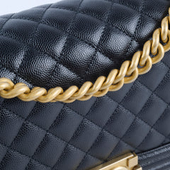 Chanel Caviar Old Medium Bag Black Series 28