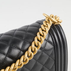 Chanel Caviar Old Medium Bag Black Series 28