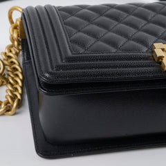 Chanel Caviar Old Medium Bag Black Series 28