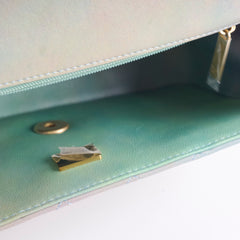 Chanel Mini Rectangular LambskinTop Handle Ombre Green - Microchip