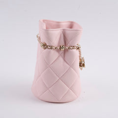 Chanel Micro Drawstring Bucket Bag Light Pink Series 32