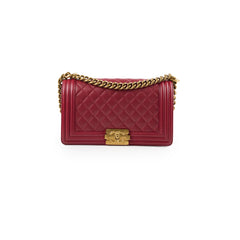 Chanel Old Medium Lambskin Red Series 19