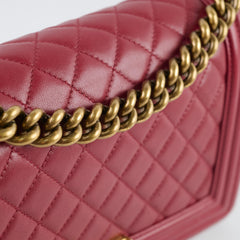 Chanel Old Medium Lambskin Red Series 19