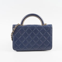 Deal of The Week - Chanel Wallet on Chain WOC with Top Handle Blue Microchipped