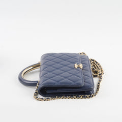 Deal of The Week - Chanel Wallet on Chain WOC with Top Handle Blue Microchipped