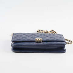 Deal of The Week - Chanel Wallet on Chain WOC with Top Handle Blue Microchipped