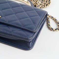 Deal of The Week - Chanel Wallet on Chain WOC with Top Handle Blue Microchipped