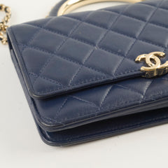 Deal of The Week - Chanel Wallet on Chain WOC with Top Handle Blue Microchipped