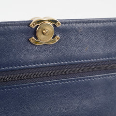 Deal of The Week - Chanel Wallet on Chain WOC with Top Handle Blue Microchipped