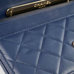 Deal of The Week - Chanel Wallet on Chain WOC with Top Handle Blue Microchipped