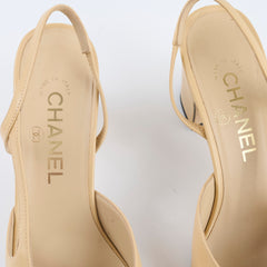 Chanel Pumps Slingbacks Beige Size 37.5