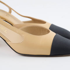 Chanel Pumps Slingbacks Beige Size 37.5
