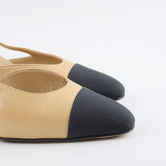 Chanel Pumps Slingbacks Beige Size 37.5