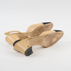 Chanel Pumps Slingbacks Beige Size 37.5