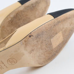 Chanel Pumps Slingbacks Beige Size 37.5