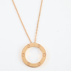 Cartier Circle Love Necklace Rose Gold