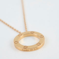 Cartier Circle Love Necklace Rose Gold