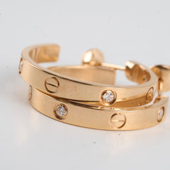 Cartier Love Hoop Earrings Medium Model 6 Diamonds 2023