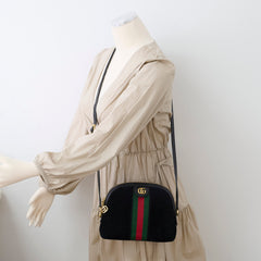 Gucci Ophidia Small Crossbody Bag Suede Black