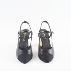 Chanel Pumps Slingbacks Black Size 38.5