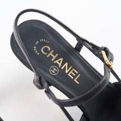 Chanel Pumps Slingbacks Black Size 38.5